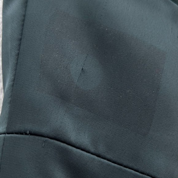 AFTER SIX Halter Neck Charmeuse Crepe Gown Sz.16R Scarf Tie Evergreen Flaws 0068 - Picture 11 of 13